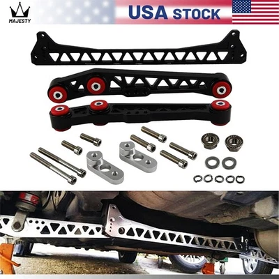 Lower Control Arm+Subframe Brace For 92-95 Honda Civic 94-01Acura Integra Black - Image 1 of 4