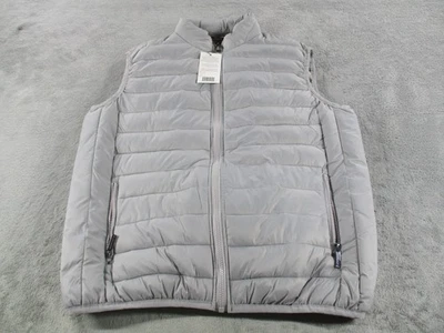 Alpine Swiss Clark Vest Mens Medium Gray Puffer Quilted Zip Front Lightweight - Image 1 of 4