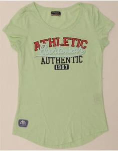 KAPPA T-shirt donna grafica top UK 12 cotone verde medio DQ69 - Foto 1 di 3