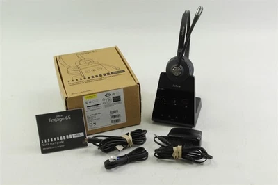 Jabra Engage 65 Stereo Wireless Headset and Base w/ Adapter 9559-553-125 - Image 1 of 4