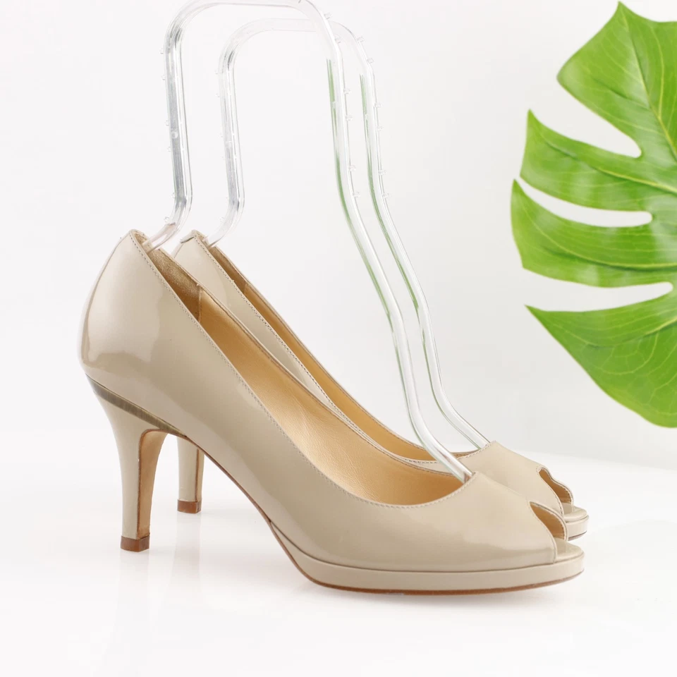 Zapato de vestir Cole Haan para mujer Air Carma Pump talla 9 charol topo tacón abierto Foto 1 de 4