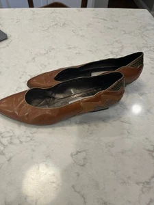 Bally Talla 10 Monocromo Artesanal Cuero Zapatos Vintage - Imagen 1 de 3