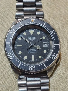 Caja y papel de reloj de buceo profundo Heuer pre-TAG 1000m profesional espirotecnia años 80 - Imagen 1 de 11