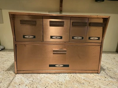 Vintage 1950’s Krestline Speco Copper Bread Box MCM Wall Kitchen Canisters - Image 1 of 4