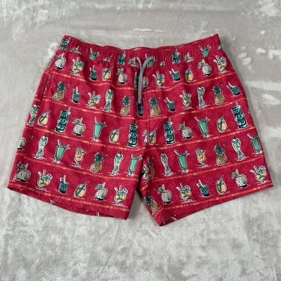 NWOT Reyn Spooner Swimtrunks Mens XL Red AOP Pau Hana Stretch Hawaiian Lined New - Image 1 of 4