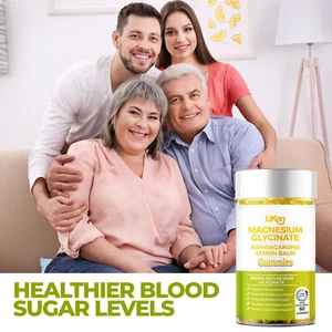 Magnesium Glycinat Gummies 800mg mit Ashwagandha Zitronenmelisse 60 vegane Gummis - Bild 1 von 11