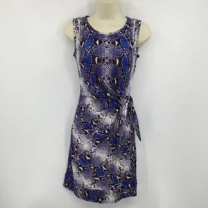 DVF Diane von Furstenberg Neu Della Python Pop Blue Iris Kleid Seide Schlange Neu 8 - Bild 1 von 5