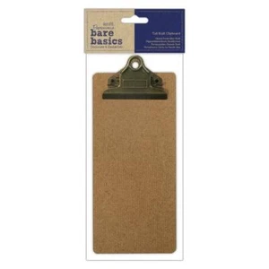Papermania Bare Basics Tall Kraft Clipboard With Metal Clip 10cmx22.3cm Drawing - Picture 1 of 1