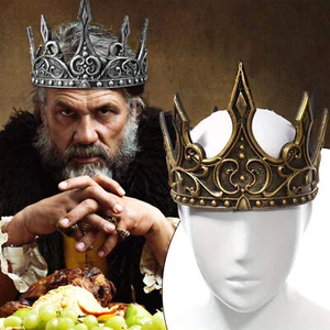 Royal Medieval Prop King Crown for Men Halloween Cosplay Party Costume Headdress - Picture 1 of 14