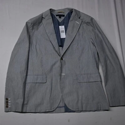 NEW Tommy Hilfiger Large Blue Stripe Cotton Mens Blazer Suit Jacket Sport Coat - Image 1 of 4
