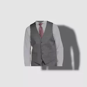 $85 Perry Ellis Portfolio Men's Gray Slim-Fit Stretch Suit Vest Waistcoat Size S - Picture 1 of 1