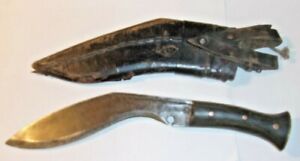 Custom Handmade? NEPAL? KUKRI Hunting Knife Buffalo Horn Handle & Leather Sheath