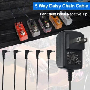 9V 1A DC Guitar Effects Pedal Power Supply Adapter with 5 Way Daisy Chain Cord - Picture 1 of 11