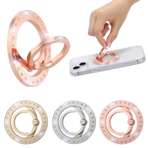 Grip Magnetic Phone Ring with Crystal Mag Safe Ring Holder with Adjustable Stand - Picture 1 of 35