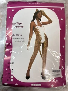 Pixiemain Sexy Tiger Costume Adult Women’s Sz Small Brown, White Bodysuit New - Picture 1 of 5