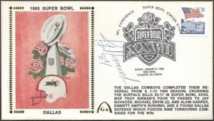 Jay Novacek Signed Super Bowl 27 XXVII Gateway Stamp Cachet Dallas Cowboys