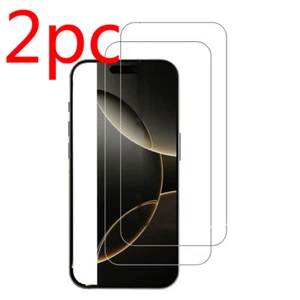 2 Stück Folie Hartglas Displayschutzfolie Cover für iPhone 16 15 14 Pro Max Plus - Bild 1 von 3