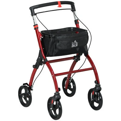 Seniors Upright Walker Rollator Rolling Walker with Storage Bag Tray Dual Brakes - Image 1 of 4