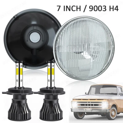 Par de bombillas LED redondas de haz alto/bajo de 7 pulgadas para Ford Maverick 1972-1977 Foto 1 de 4