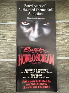 Busch Garden Howl - O - Scream 2003 flyer UNIQUE VINTAGE RARE COMME NEUF
