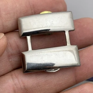 Doble Barra Ejército Rango Hombro Pin Tono Plateado Edición Original Era Vietnam - Imagen 1 de 5