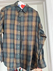 Banana Republic Men's Plaid Blue Button Up Long Sleeve Shirt Size L - Picture 1 of 6