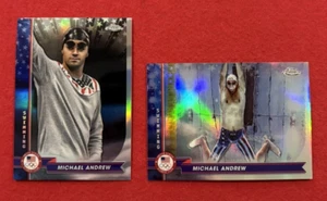 2024 Topps Chrome US Olympics Michael Andrew Refractor 2 Card Lot #26 #153 - Picture 1 of 1