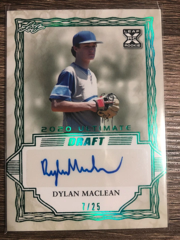 DYLAN MACLEAN 2020 Leaf Ultimate Draft Autograph Emerald Spectrum #7/25 - Image 1 of 1