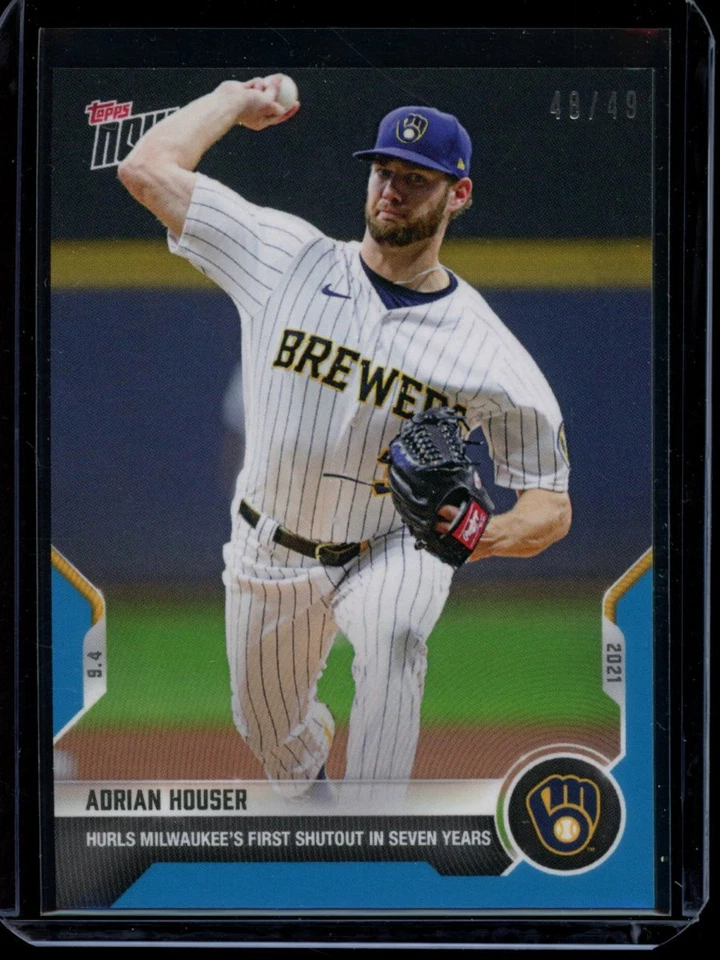 2021 Topps Now #759 Adrian Houser Blue Parallel Card #d /49 - Image 1 of 2