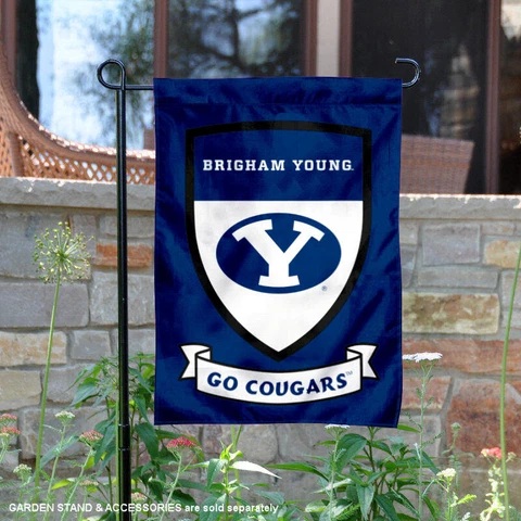 BYU Cougars Crest Shield Garden Flag and Yard Banner Cover