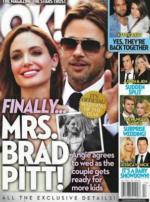 Ok Magazine Angelina Jolie Brad Pitt Kim Kardashian Kanye West Miley Cyrus 2012 Foto 1 de 4
