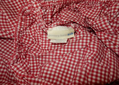 Pottery barn 儿童红色格子格子格子婴儿床幼儿床套 — 第 1/4 张图片