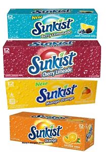 Choisissez 1 Sunkist Soda Pop 12 pièces orange/mangue orange/chaux cerises/chaux baies