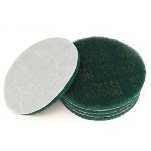 7" 180mm Green Scouring Pad Hook & Loop Abrasive Cleaning Pad 240 Grit Polishing - Picture 1 of 5