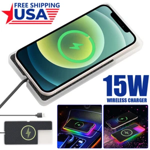 Wireless Car Phone Charger Fast Charging Pad Mat For iPhone Samsung Universal - Photo 1 sur 14