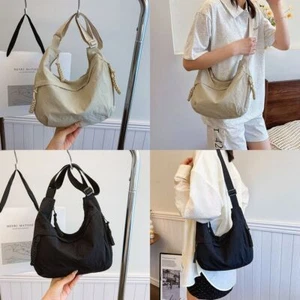 Canvas Sling Bags Side Zipper Crossbody Bags Tote Handbag for Woman Girls - Picture 1 of 14