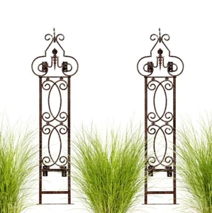 H Potter GAR124W2 Wand Rankgitter Metall Eisen Gartenrolle mit Halterungen - Bild 1 von 10