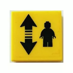 LEGO 3068 YELLOW TILE 2x2 arrow Minifig + 87079pb063 padlock 2 x 4 FREE P+P LQQK - Picture 1 of 2
