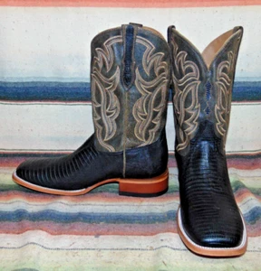 Mens Rujo The Curtis Brown Teju Lizard / Leather Cowboy Boots 11 D New in Box - Picture 1 of 6