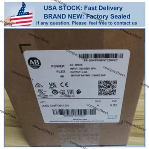 Factory Sealed Allen-Bradley 22B-D4P0N104 PowerFlex 40 AC Drive - Picture 1 of 4