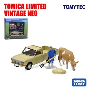 Tomica LV-195d DATSUN 1300 TRUCK Light Brown with Figures - Picture 1 of 12