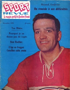 1959 noviembre Revista deportiva, hockey, revista, Bernard Geoffrion, Montreal Canadiens ML FR - Imagen 1 de 1