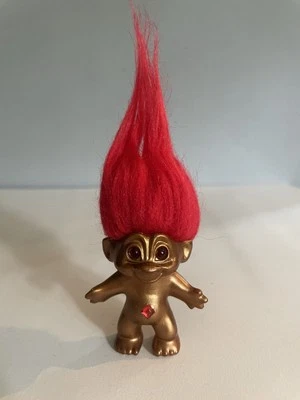Dark Horse Troll Doll DAM Metallic Bronze Body W/Red Hair & Gem Belly Stone - Image 1 of 4