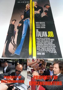 JASON STATHAM & MARK WAHLBERG SIGNED 12X18 THE ITALIAN JOB POSTER W/PROOF +COA - Picture 1 of 3