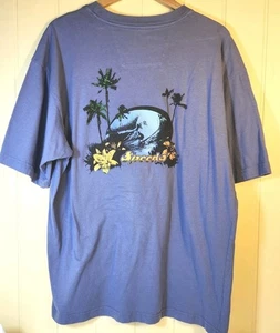 Speedo Surf T Shirt Mens Size XL Blue Surfer Tropical 100% Cotton Double Sided - Picture 1 of 8
