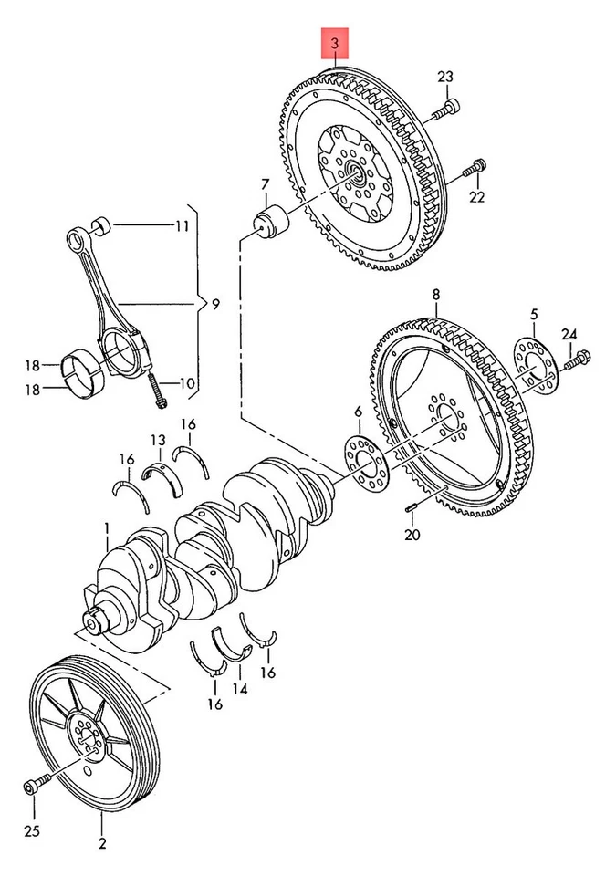 Genuine AUDI A4 Avant S4 quattro Cabrio 8E2 8E5 8EC 8ED Flywheel 079105266E - Image 1 of 1