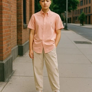 Boys Ralph Lauren Pink Casual Button Down Short Sleeve Medium 12/14 Polo Pony - Picture 1 of 3