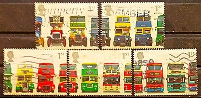 GREAT BRITAIN 2001 BRITISH CLASSIC DOUBLE DECKER BUSES STAMPS SET OF 5V USED - Image 1 of 2
