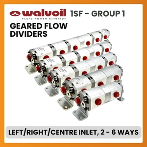 Walvoil 1SF Group One, Geared Flow Divider Left/Right/Centre Inlet, 2-6 Ways - Picture 1 of 10