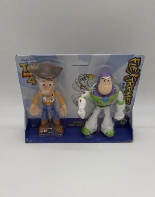 Disney Pixar Toy Story 4 Flextreme Bendable Figures Woody and Buzz 8" NEW - Image 1 of 3